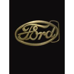 Ford open script Solid Brass Belt Buckle